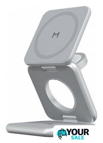 Беспроводное зарядное Magssory Fold Pro 3 в 1 WCH063 (серебристый) - Изображение №1 — Интернет-магазин Your Sale