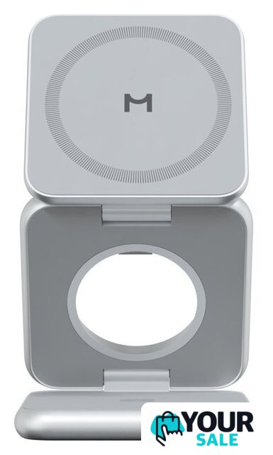 Беспроводное зарядное Magssory Fold Pro 3 в 1 WCH063 (серебристый) - Изображение №2 — Интернет-магазин Your Sale