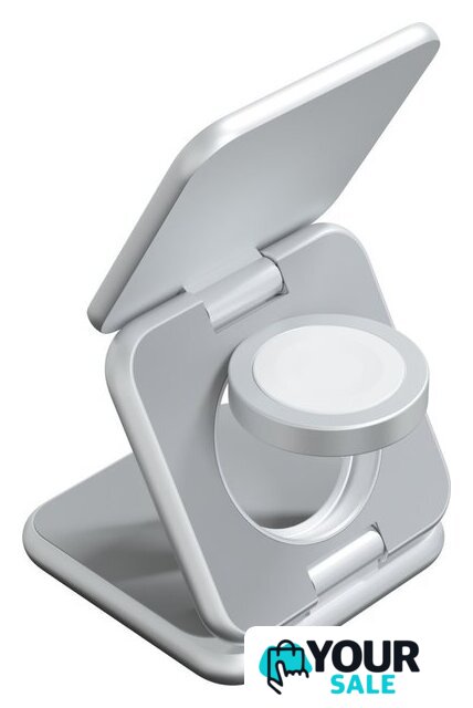 Беспроводное зарядное Magssory Fold Pro 3 в 1 WCH063 (серебристый) - Изображение №6 — Интернет-магазин Your Sale