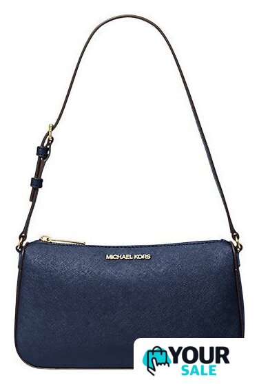 Женская сумка Michael Kors Jet Set Medium Saffiano Leather Pochette (Navy) - Изображение №1 — Интернет-магазин Your Sale