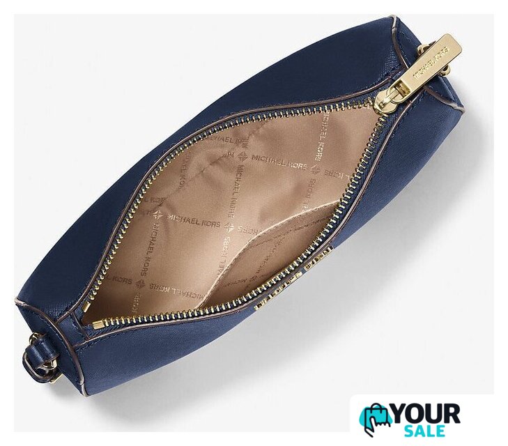 Женская сумка Michael Kors Jet Set Medium Saffiano Leather Pochette (Navy) - Изображение №3 — Интернет-магазин Your Sale