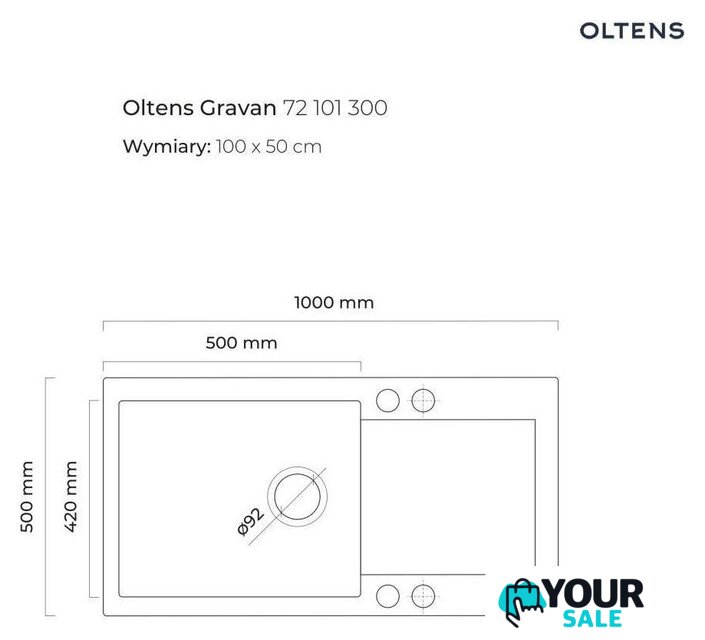 Кухонная мойка Oltens Gravan 72101300 - Изображение №2 — Интернет-магазин Your Sale