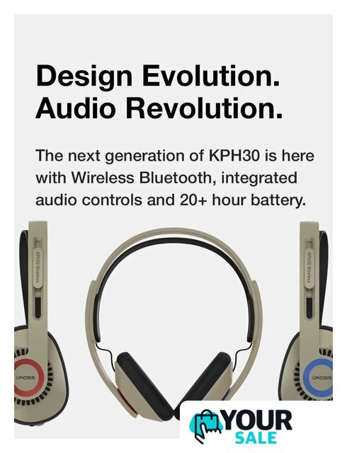 Наушники KOSS KPH30 Wireless (бежевый) - Изображение №4 — Интернет-магазин Your Sale