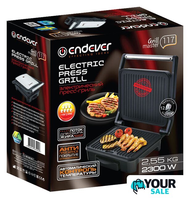 Электрогриль Endever Grillmaster 117 - Изображение №4 — Интернет-магазин Your Sale