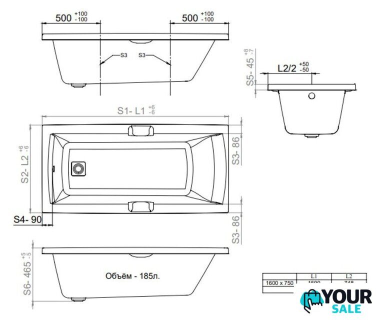 Ванна Triton Алекса 160x75 - Изображение №9 — Интернет-магазин Your Sale