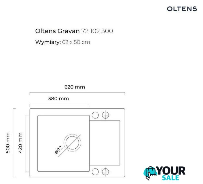 Кухонная мойка Oltens Gravan 72102300 - Изображение №2 — Интернет-магазин Your Sale