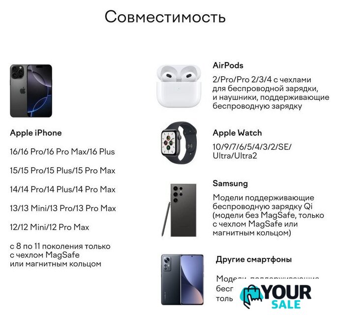 Беспроводное зарядное Magssory Fold Pro 3 в 1 WCH063 (черный) - Изображение №11 — Интернет-магазин Your Sale