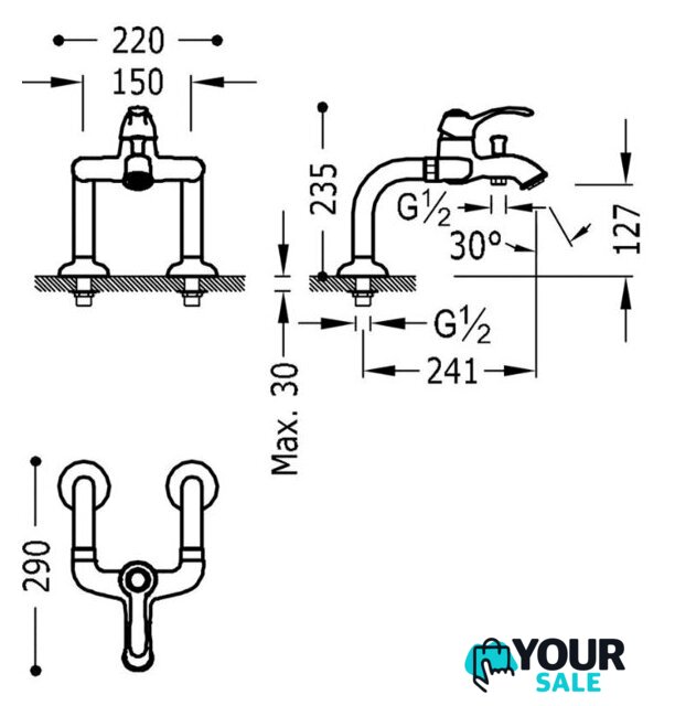 Смеситель Tres Classic 24219401OR - Изображение №2 — Интернет-магазин Your Sale