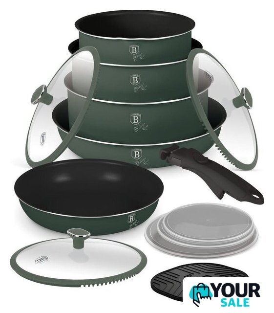 Набор кастрюль Berlinger Haus Matte Green Collection BH-8423 - Изображение №1 — Интернет-магазин Your Sale