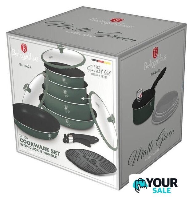 Набор кастрюль Berlinger Haus Matte Green Collection BH-8423 - Изображение №8 — Интернет-магазин Your Sale