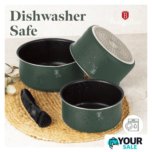 Набор кастрюль Berlinger Haus Matte Green Collection BH-8423 - Изображение №2 — Интернет-магазин Your Sale