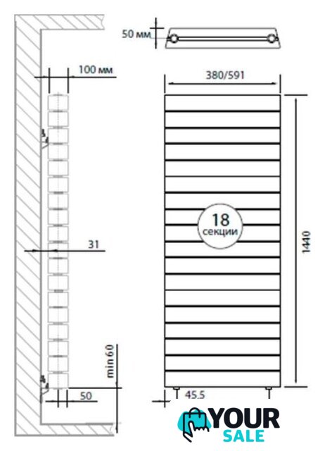 Дизайн-радиатор Royal Thermo PianoForte Tower 500 new/Silver Satin - 18 секций - Изображение №3 — Интернет-магазин Your Sale