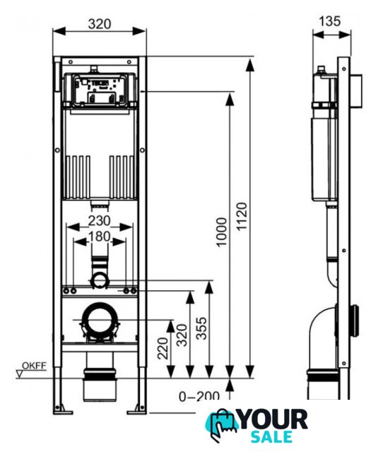 Инсталляция для унитаза Tece base 9400440 - Изображение №2 — Интернет-магазин Your Sale