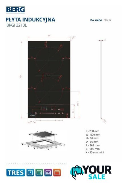 Варочная панель Berg BRGI3210L - Изображение №2 — Интернет-магазин Your Sale