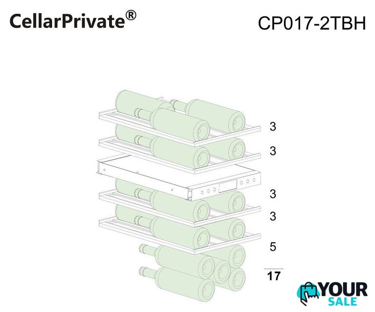 Винный шкаф Cellar Private CP017-2TBH со скрытой ручкой - Изображение №2 — Интернет-магазин Your Sale