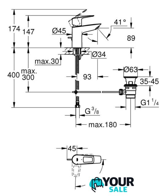 Смеситель Grohe Bauloop 22054001 - Изображение №5 — Интернет-магазин Your Sale