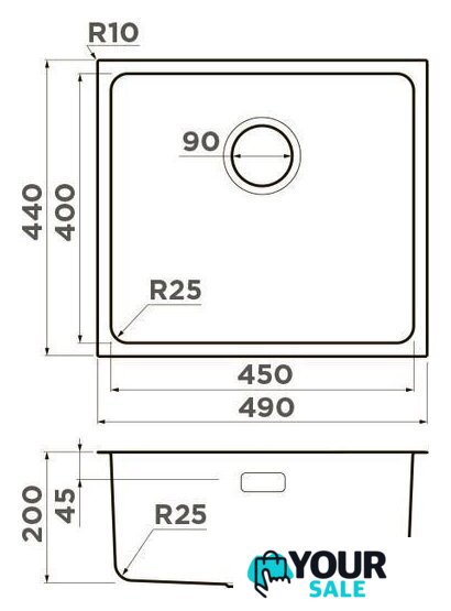 Кухонная мойка Omoikiri Tadzava 49-U/I-LG 4993263 (светлое золото) - Изображение №4 — Интернет-магазин Your Sale