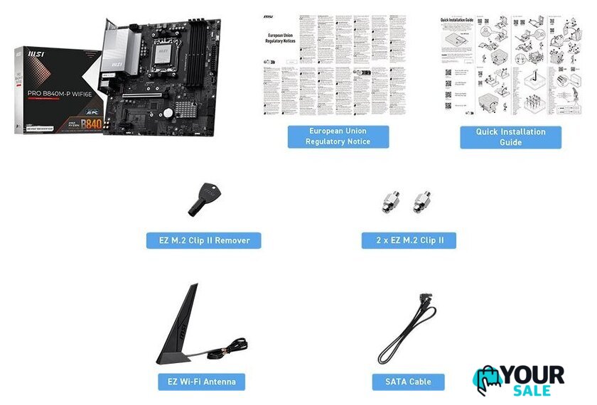 Материнская плата MSI Pro B840M-P WiFi6E - Изображение №2 — Интернет-магазин Your Sale