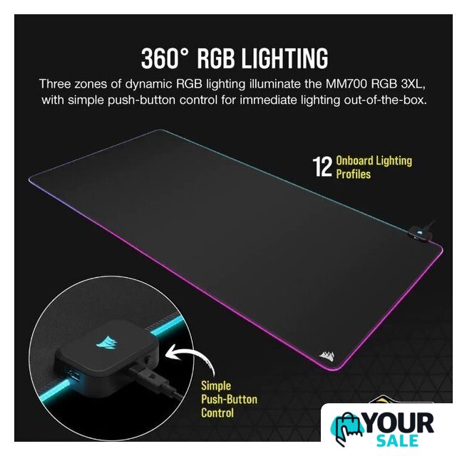Коврик для стола Corsair MM700 RGB Extended 3XL - Изображение №5 — Интернет-магазин Your Sale