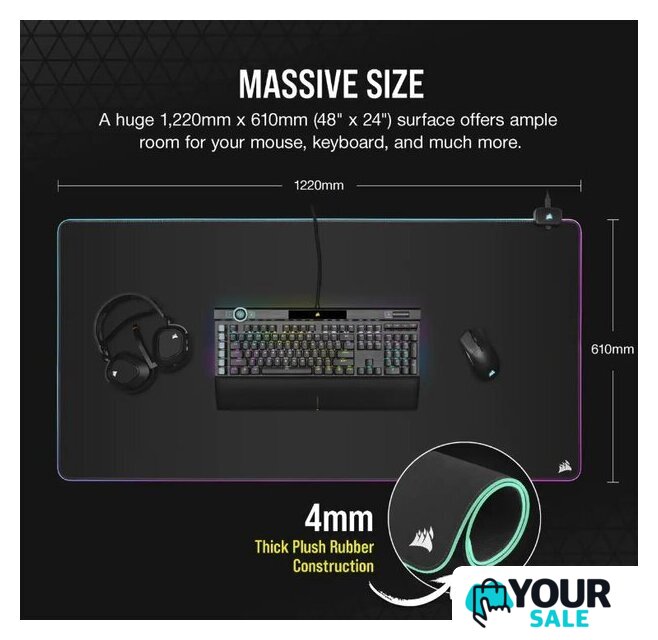 Коврик для стола Corsair MM700 RGB Extended 3XL - Изображение №4 — Интернет-магазин Your Sale