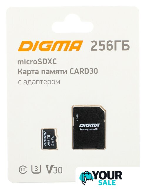 Карта памяти Digma MicroSDXC Class 10 Card30 DGFCA256A03 - Изображение №1 — Интернет-магазин Your Sale