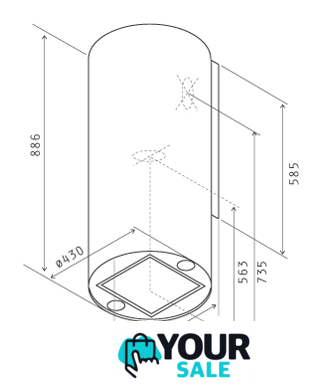 Кухонная вытяжка Jetair Pipe IX/A/43 (PRF0099288) - Изображение №3 — Интернет-магазин Your Sale