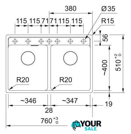 Кухонная мойка Franke Maris MRG 620-35-35 114.0741.199 (оникс) - Изображение №3 — Интернет-магазин Your Sale