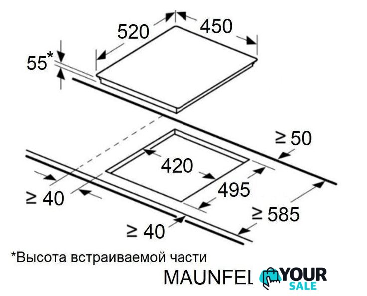 Варочная панель MAUNFELD CVI453SBWH Inverter - Изображение №9 — Интернет-магазин Your Sale