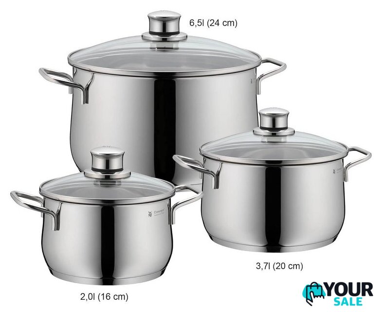 Набор кастрюль WMF Diadem Plus 0730036040 - Изображение №10 — Интернет-магазин Your Sale