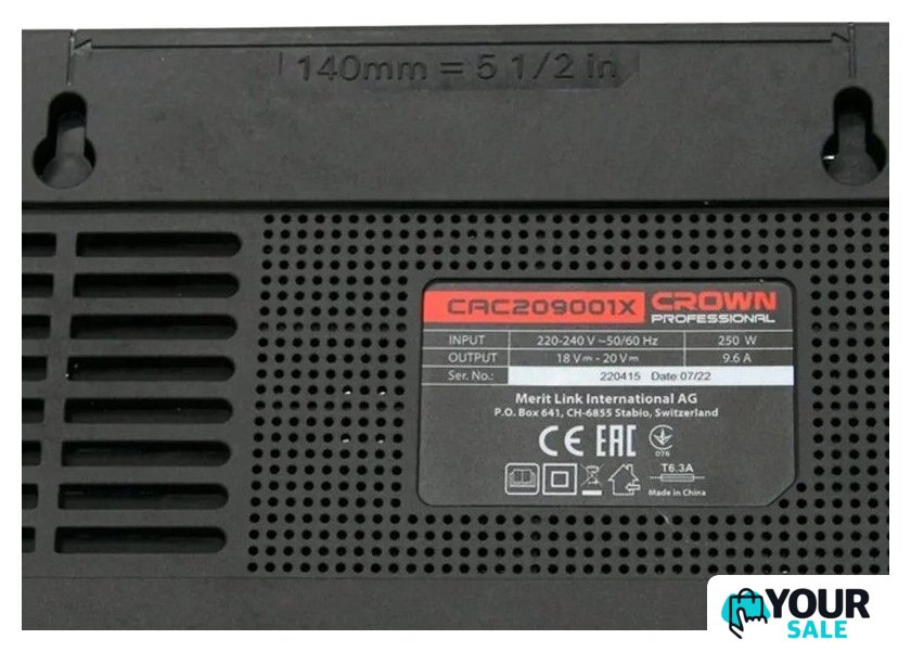 Зарядное устройство Crown CAC209001X (18-20В) - Изображение №4 — Интернет-магазин Your Sale