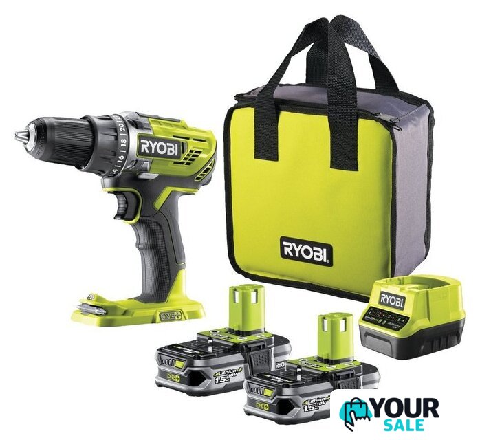 Дрель-шуруповерт Ryobi R18DD3-115S 5133005301 (с 1-им АКБ 1.5 Ач, сумка) - Изображение №2 — Интернет-магазин Your Sale