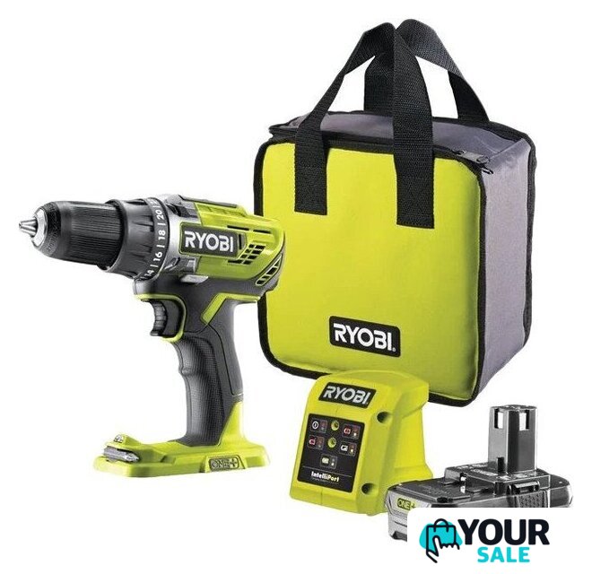 Дрель-шуруповерт Ryobi R18DD3-115S 5133005301 (с 1-им АКБ 1.5 Ач, сумка) - Изображение №1 — Интернет-магазин Your Sale