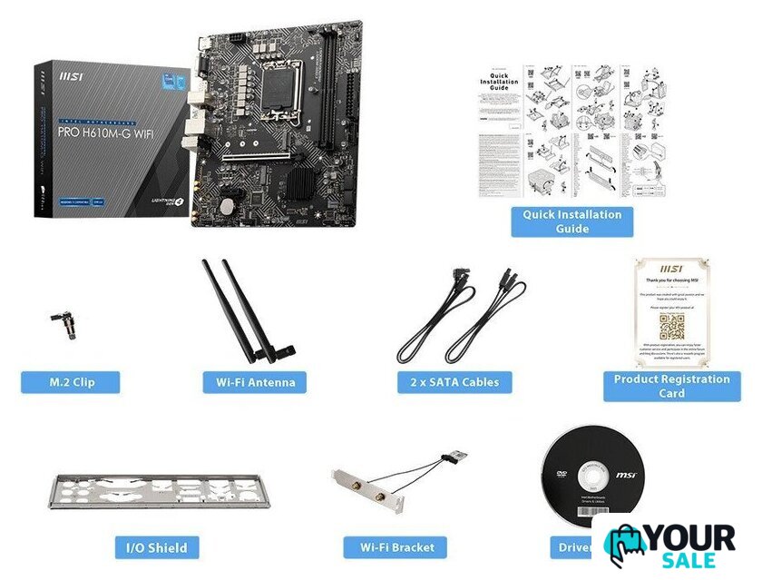 Материнская плата MSI Pro H610M-G WiFi - Изображение №6 — Интернет-магазин Your Sale