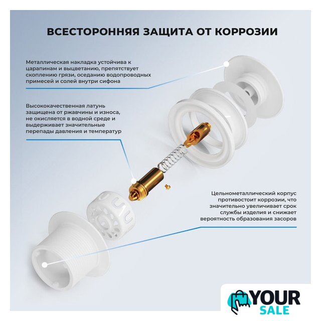 Сифон Wellsee Useful Extras 231912000 (белый/глянцевый белый) - Изображение №3 — Интернет-магазин Your Sale