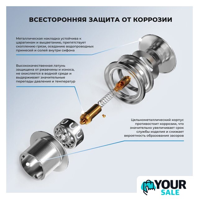 Сифон Wellsee Useful Extras 231911000 (белый/хром) - Изображение №3 — Интернет-магазин Your Sale