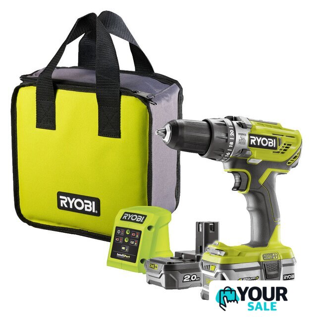 Ударная дрель-шуруповерт Ryobi R18PD3-242S 5133003820 (с 2-мя АКБ 4 Ah + 2 Ah, сумка) - Изображение №1 — Интернет-магазин Your Sale