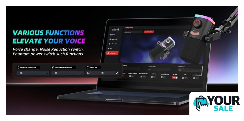 Проводной микрофон FIFINE AM8PROTW (белый) - Изображение №12 — Интернет-магазин Your Sale