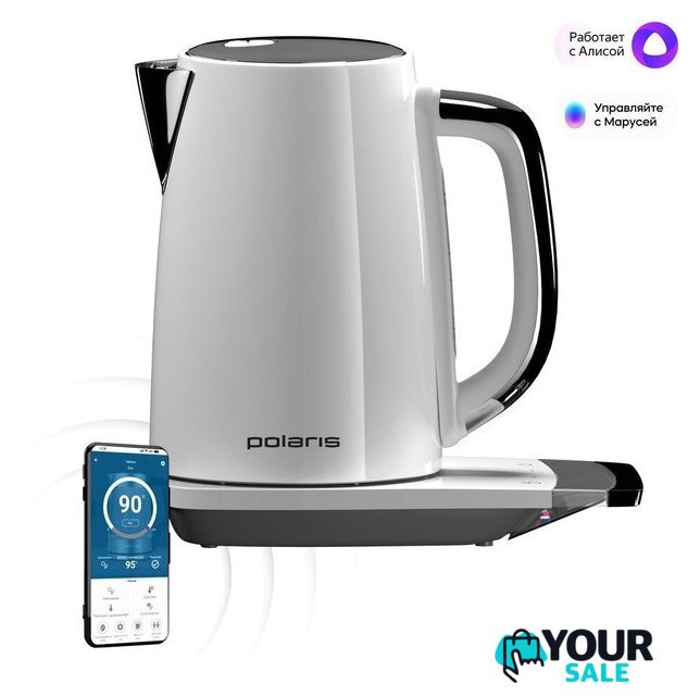 Электрический чайник Polaris PWK 1755CAD WIFI IQ Home (белый) - Изображение №2 — Интернет-магазин Your Sale