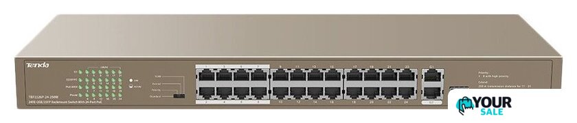 Неуправляемый коммутатор Tenda TEF1126P-24-250W - Изображение №1 — Интернет-магазин Your Sale