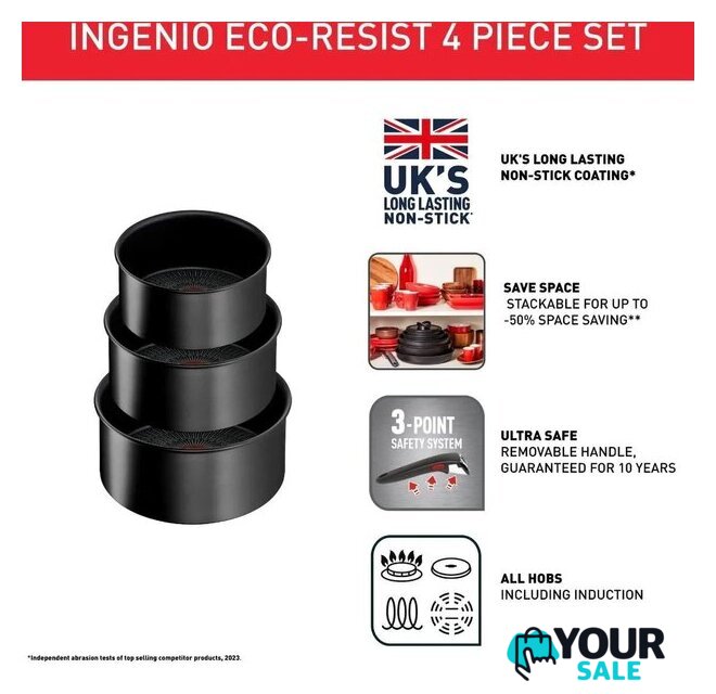 Набор кастрюль Tefal Ingenio Eco Resist L3979202 - Изображение №3 — Интернет-магазин Your Sale