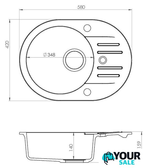 Кухонная мойка Alveus Foxtrot 40 9654291P - Изображение №2 — Интернет-магазин Your Sale