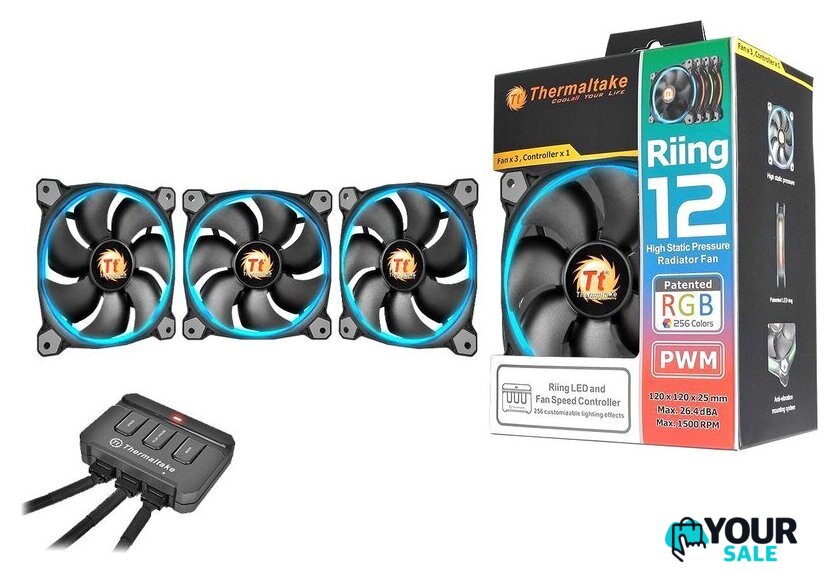 Набор вентиляторов Thermaltake Riing 12 LED RGB (3 fan pack) - Изображение №12 — Интернет-магазин Your Sale