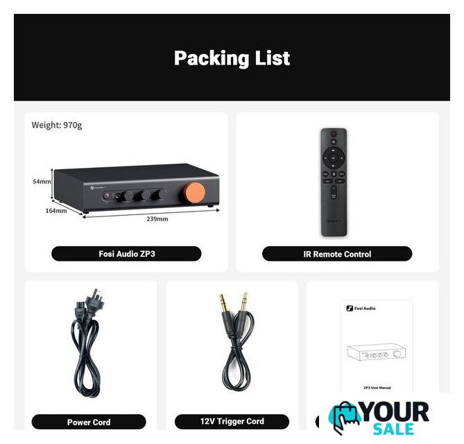 Предварительный усилитель Fosi Audio ZP3 - Изображение №3 — Интернет-магазин Your Sale