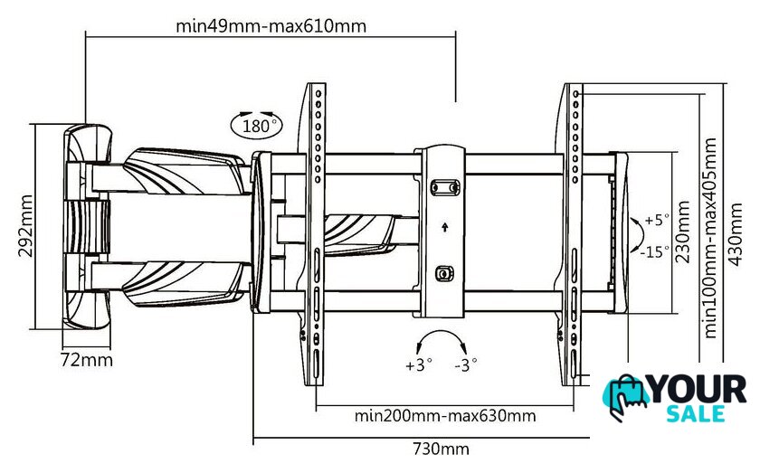 Кронштейн для телевизора Ultramounts UM909 (черный) - Изображение №12 — Интернет-магазин Your Sale
