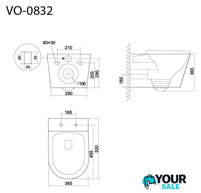 Унитаз подвесной Triton Pro Tornado Verso TR-VO-0832 - Изображение №11 — Интернет-магазин Your Sale