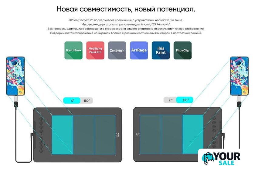 Графический планшет XP-Pen Deco 01 V3 (зеленый) - Изображение №10 — Интернет-магазин Your Sale