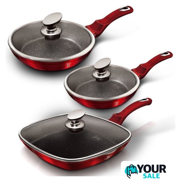 Набор сковород Berlinger Haus Burgundy Metallic Line BH-6189 - Изображение №1 — Интернет-магазин Your Sale