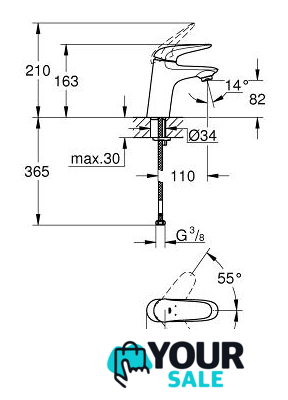 Смеситель Grohe Eurostyle [23715003] - Изображение №2 — Интернет-магазин Your Sale