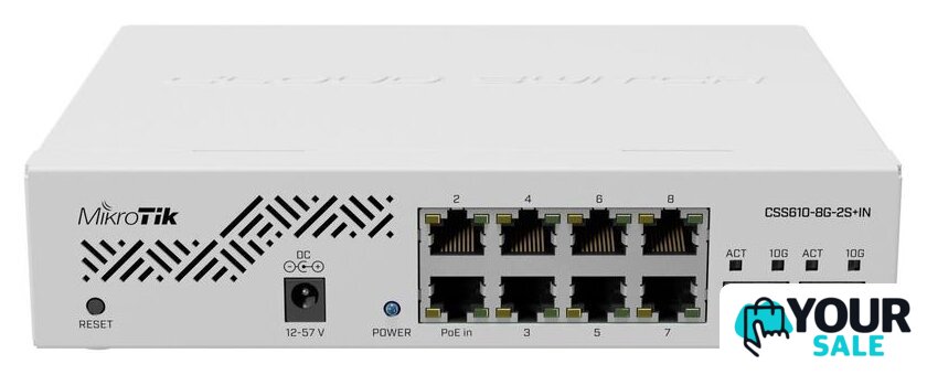 Настраиваемый коммутатор Mikrotik CSS610-8G-2S+IN - Изображение №1 — Интернет-магазин Your Sale
