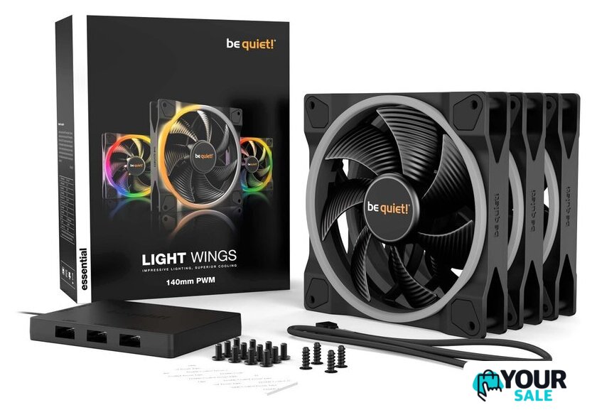 Комплект вентиляторов для корпуса с контроллером be quiet! Light Wings 140mm PWM High-Speed Triple-Pack BL079 - Изображение №6 — Интернет-магазин Your Sale